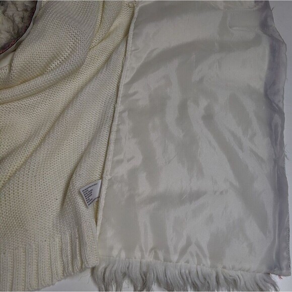 Boho Xhilaration Vest Women Medium Faux Fur Sleveeless Open Lined Cream Ivory M - Picture 5 of 7